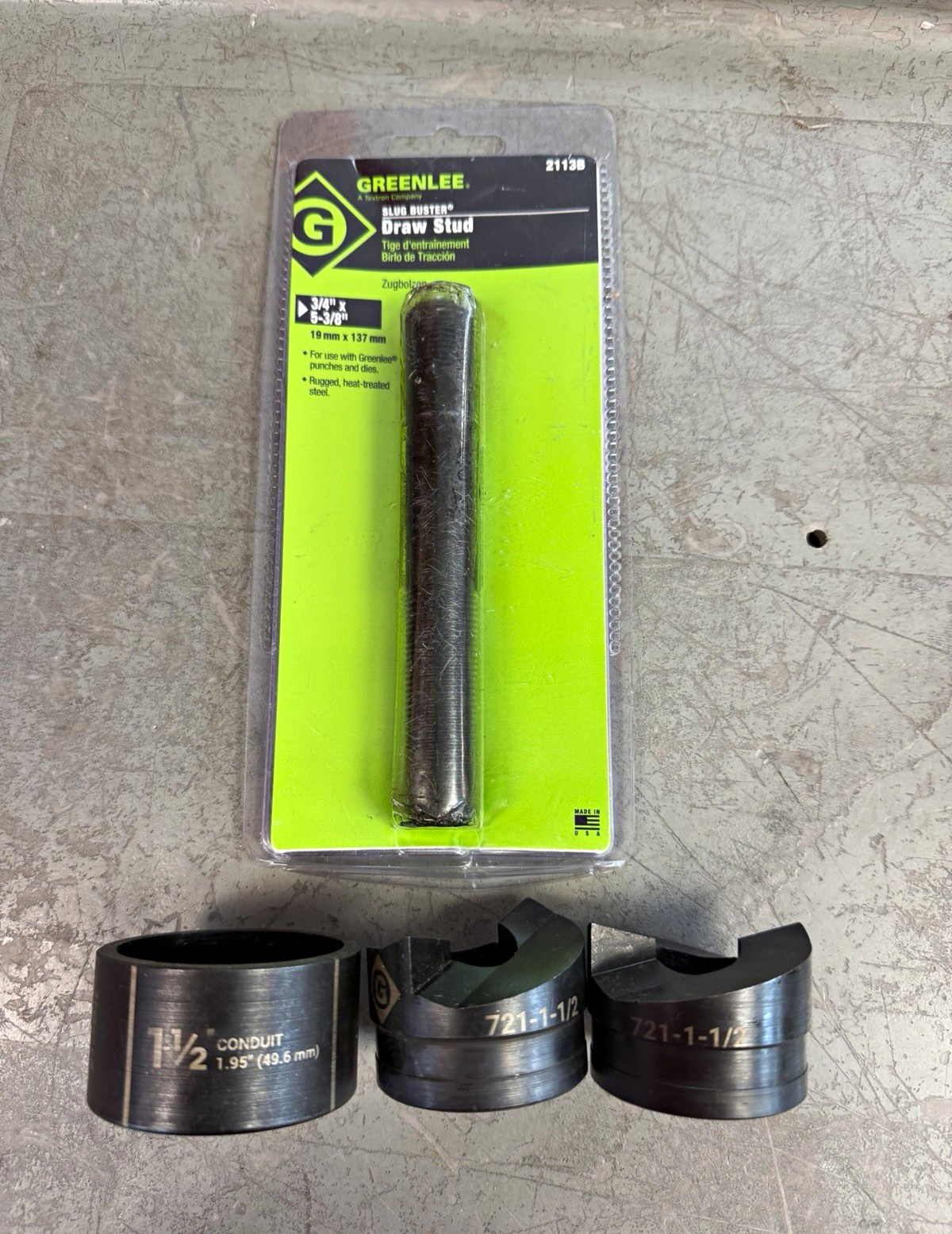 Greenlee Slug Buster Draw Stud Model 2113B Knockout Punch Parts Draw Stud 1 1/2