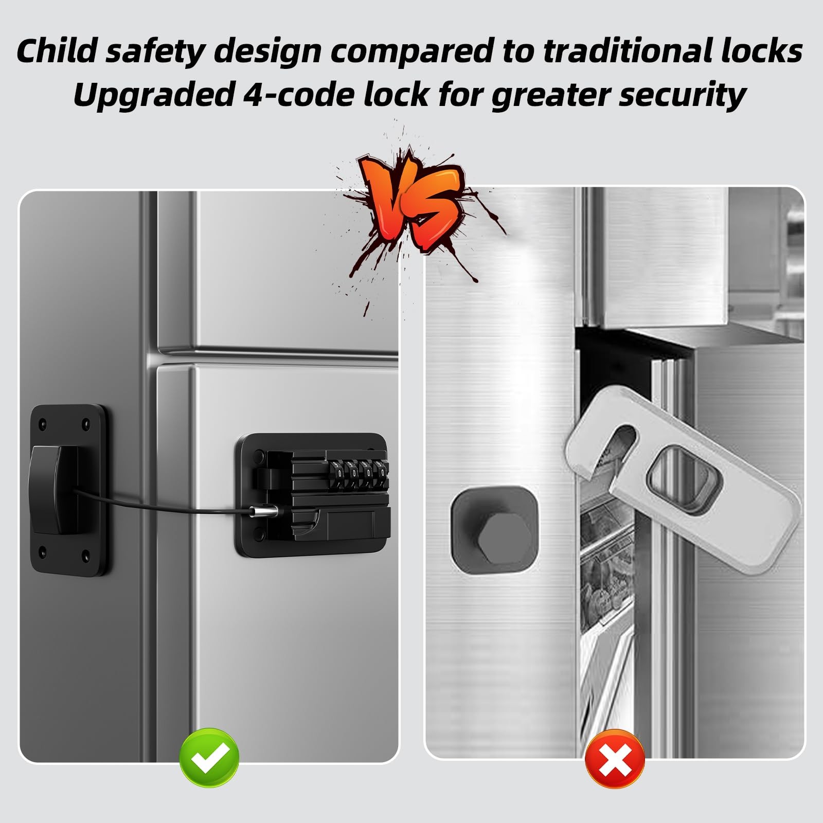 Refrigerator Lock, Child Proof Fridge Lock, Baby Safety Lock for Refrigerator…