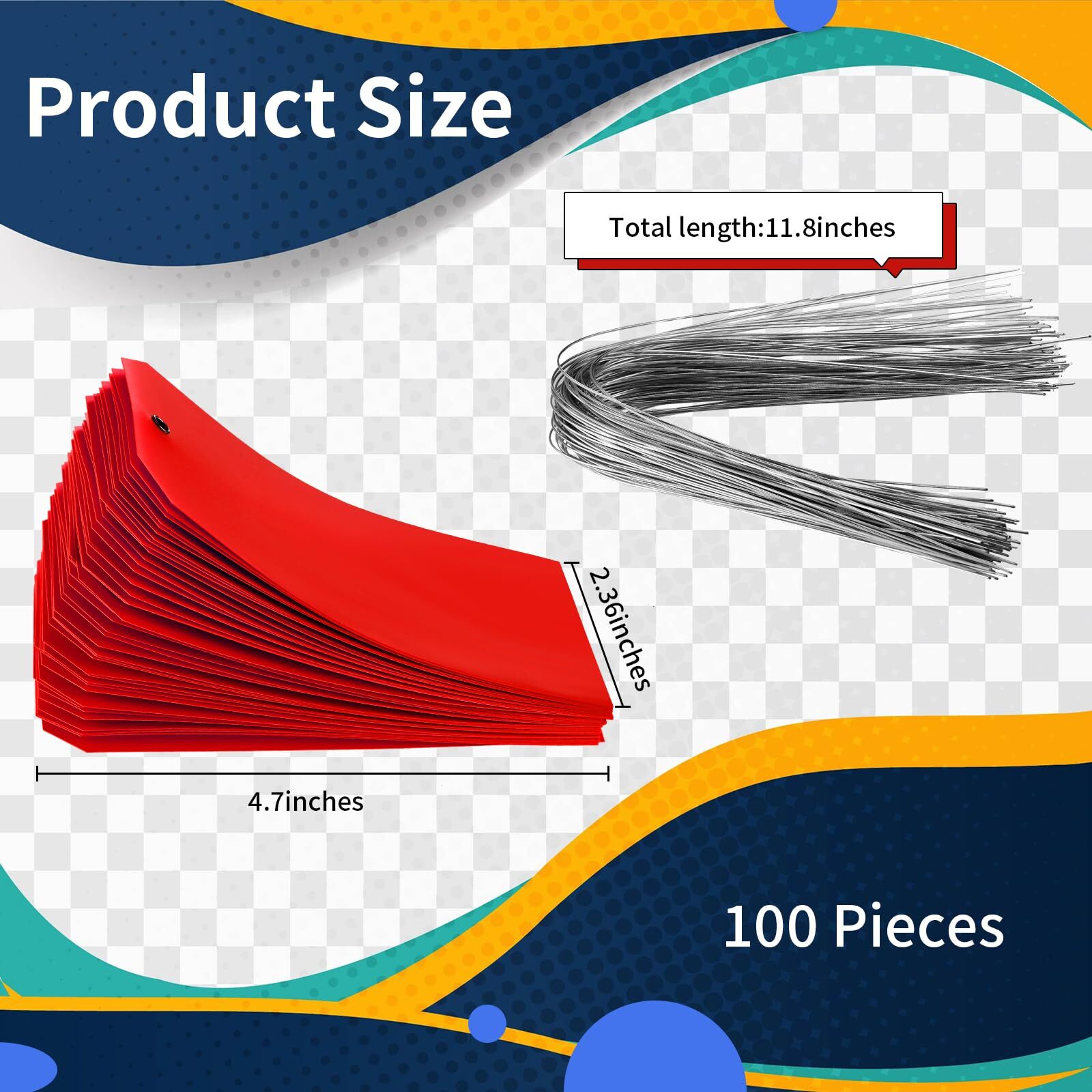 200 Pieces 4 3/4″ x 2 3/8″ Plastic Shipping Tags with Wire Waterproof Tags La…