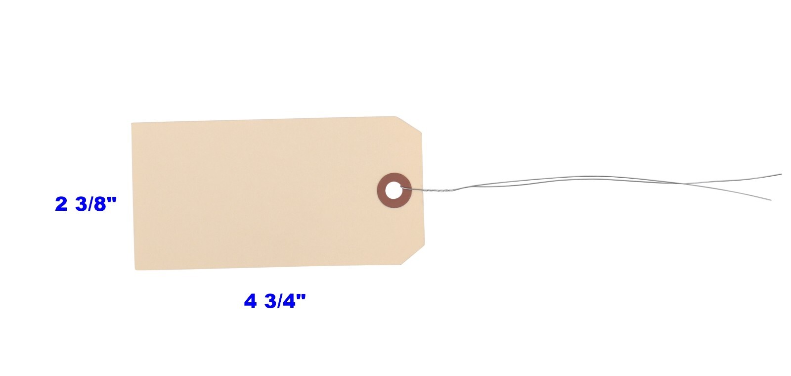 1,000 of 4 3/4″ x 2 3/8″ Size 5 Manilla Inventory Hang Tag Tags with Wire 13 Pt