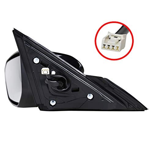 Honda Civic 16-21 Glossy Black ABS Driver Left Power 3 Pin Side Mirror