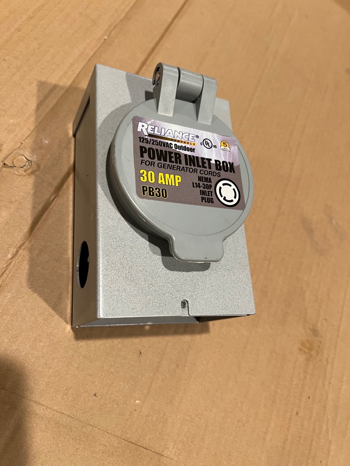 Reliance Controls 125/250VAC Outdoor 30Amp Power Inlet Box – PB30