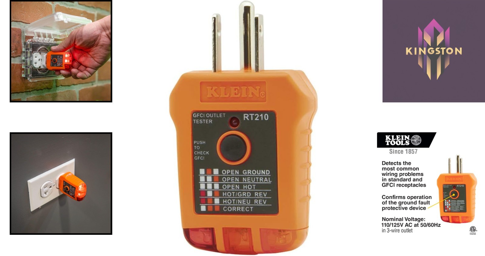 GFCI Outlet Tester for Safe & Accurate Wiring Checks – 110V Hand-Powered Tool