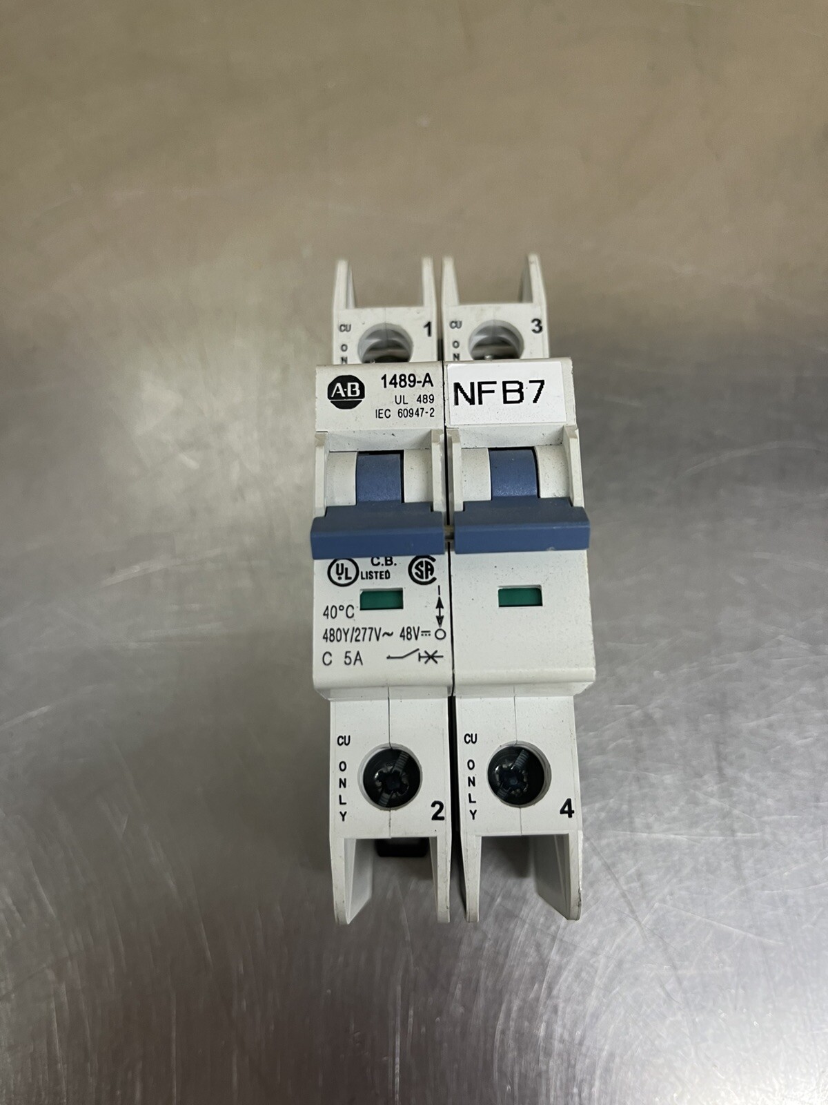 Allen Bradley 1489-A2C050 2 Pole Circuit Breaker 5 Amp 1489-A Made In Spain