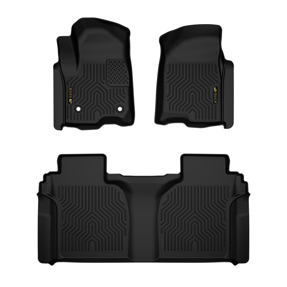TPE Floor Mats Silverado/Sierra 1500-3500HD Crew Cab 2019-2025 3PCS 1st 2nd Row