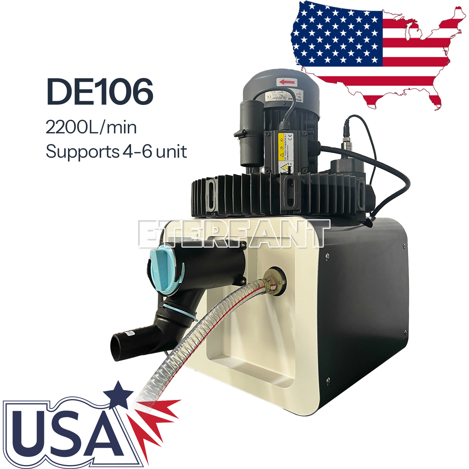 ETERFANT Mobile Dental Suction Unit System Pressure Vacuum Pump DE106/GS-M300