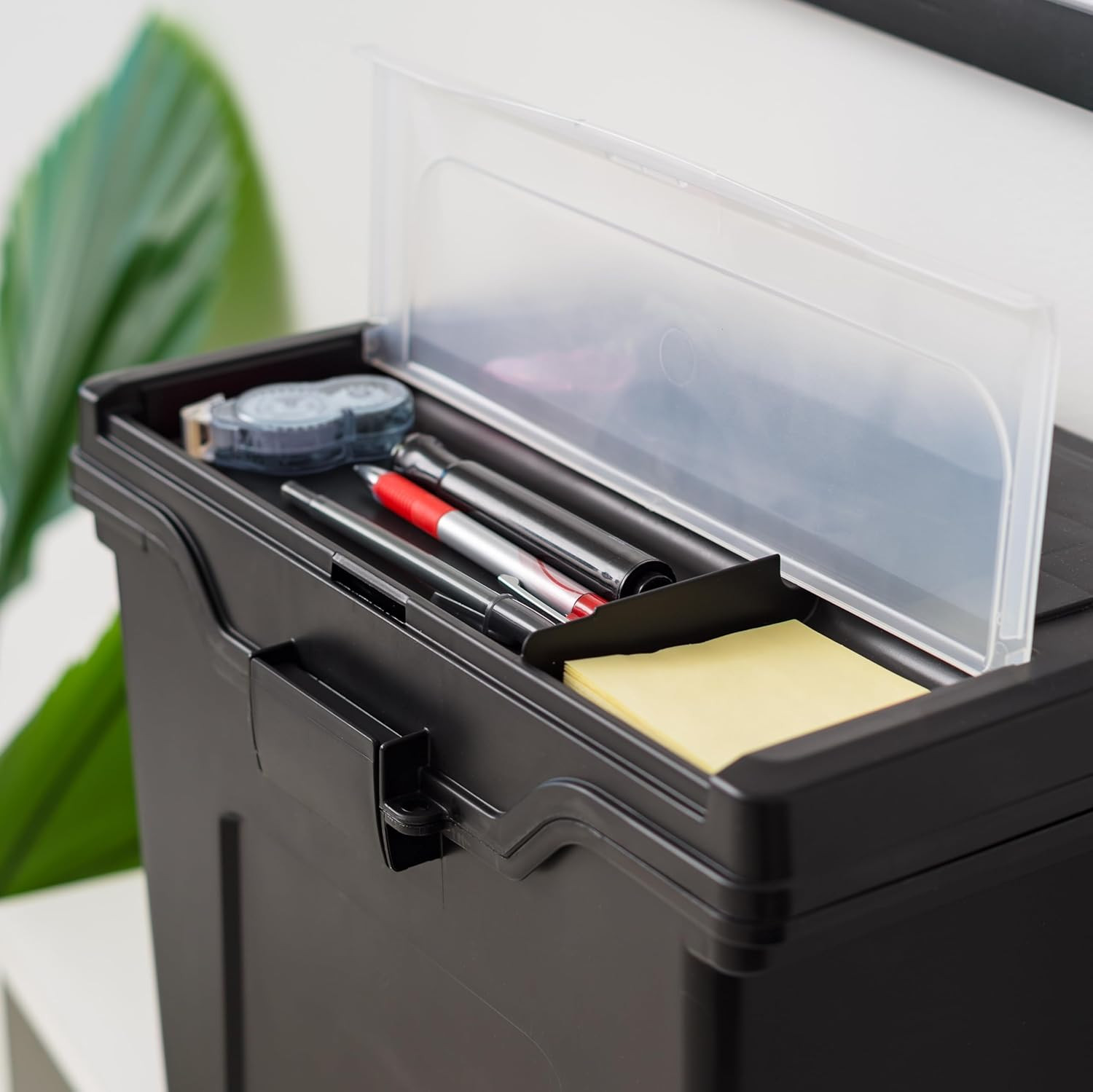 IRIS USA File Box with Lid File Organizer for Letter File W/Organizer-Lid, Plast