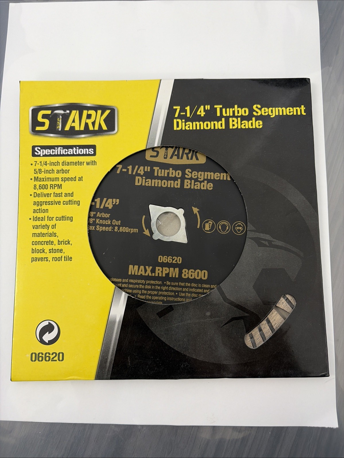 STARK TOOLS USA 06620, 7-1/4″ TURBO SEGMENT DIAMOND CIRCULAR BLADE