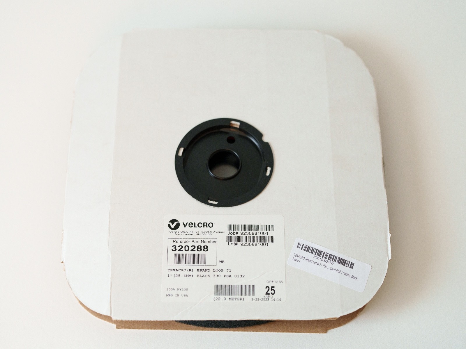 Velcro 1″ self-adhesive loop 25 yard (75 foot / 22.9 Meter) dispenser box, black