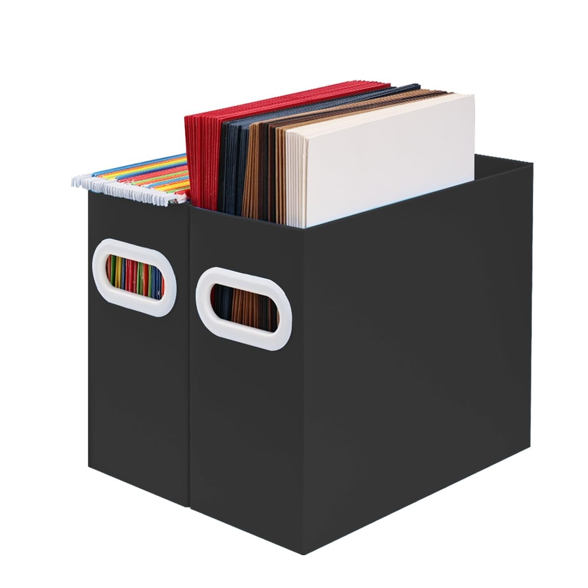 Aosric Hanging File Organizer, Cardboard Letter Size – 2 Packs, Black