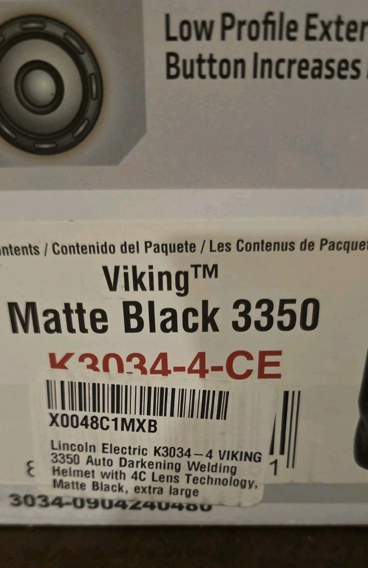 Lincoln Electric K3034-4 VIKING 3350 Auto Darkening Welding Helmet Matte Black
