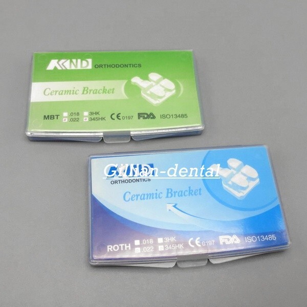 Dental Ortho Ceramic Brackets Braces Roth MBT 022/018 Slot 345 Hooks 20pcs/Pack