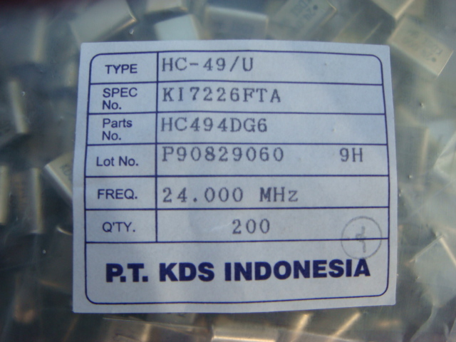 LOT 200 24.000 MHz KDS Crystals – NEW and UNUSED