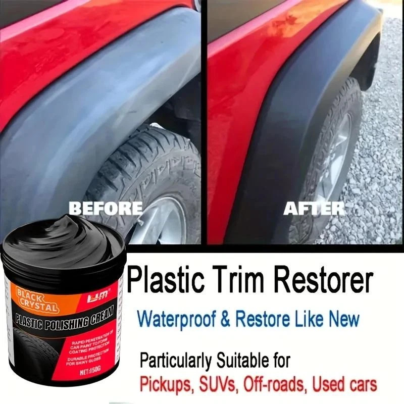 Plastic & Rubber Repair Paste Black Crystal Polish for Car Scratches, Tire 150g
