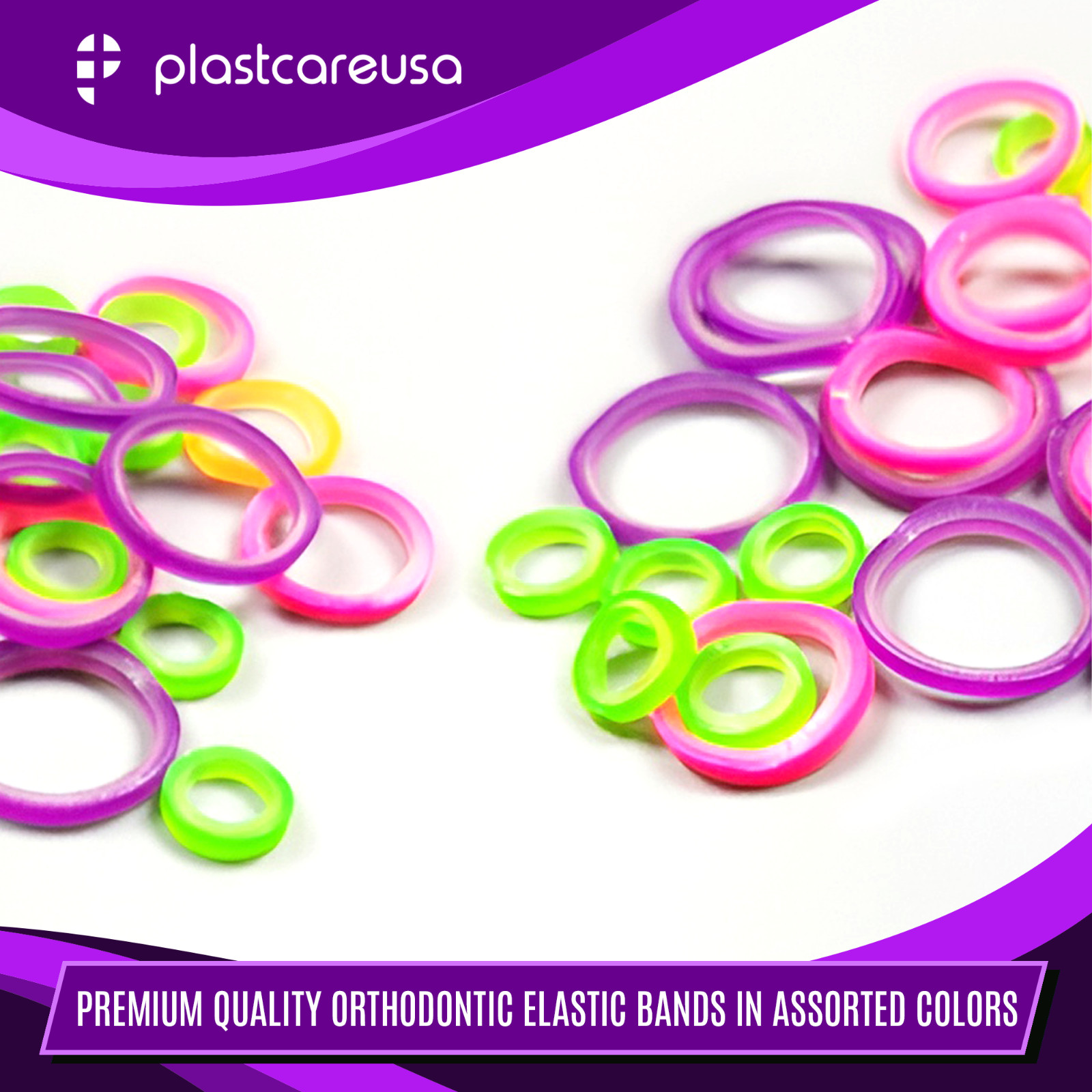 Assorted Colors Latex Elastic Rubber Bands for Orthodontic Dental Braces Teeth