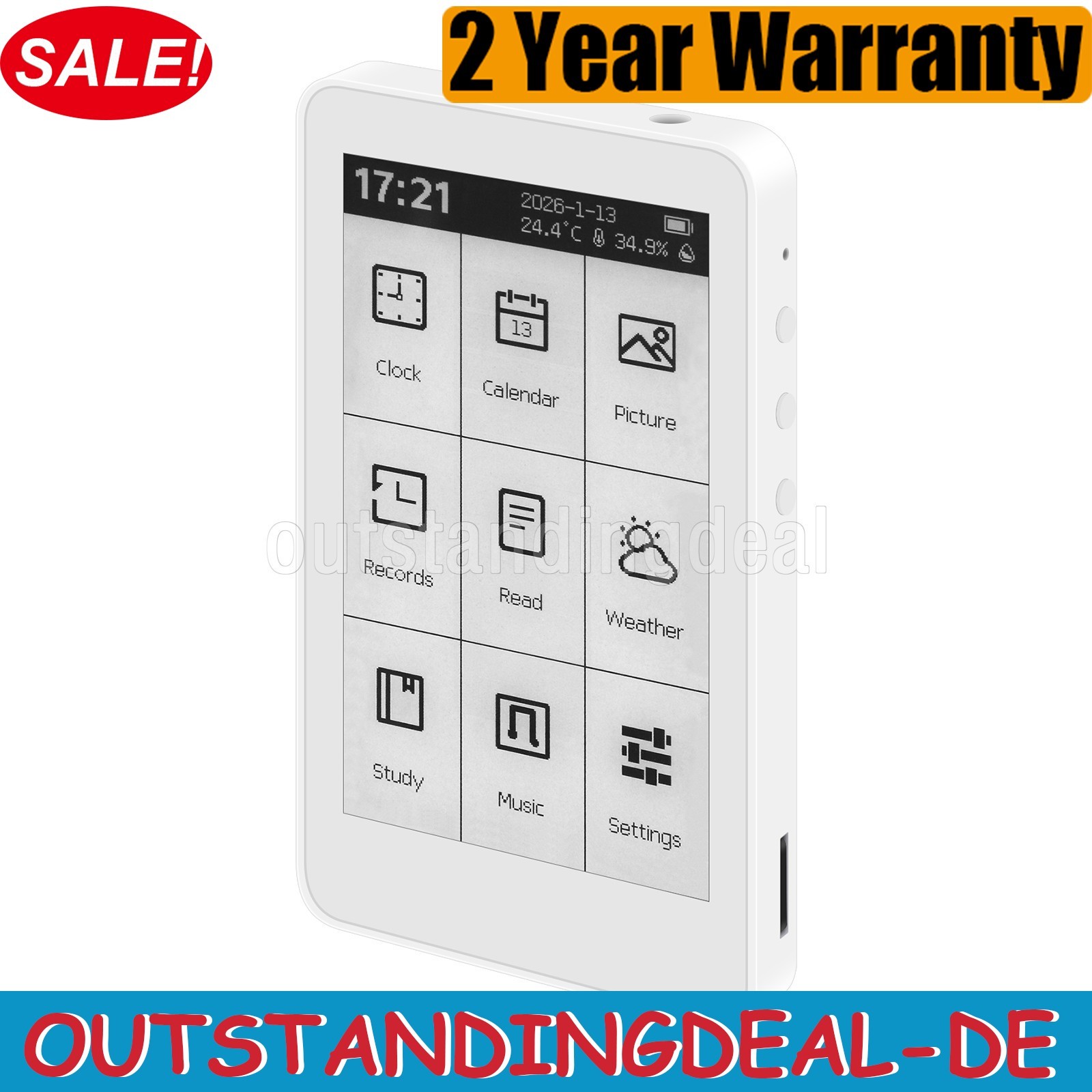 HamGeek M3 E-Book Reader 3.7-inch Touch Screen E-Paper 10-Level Adjustable ot34