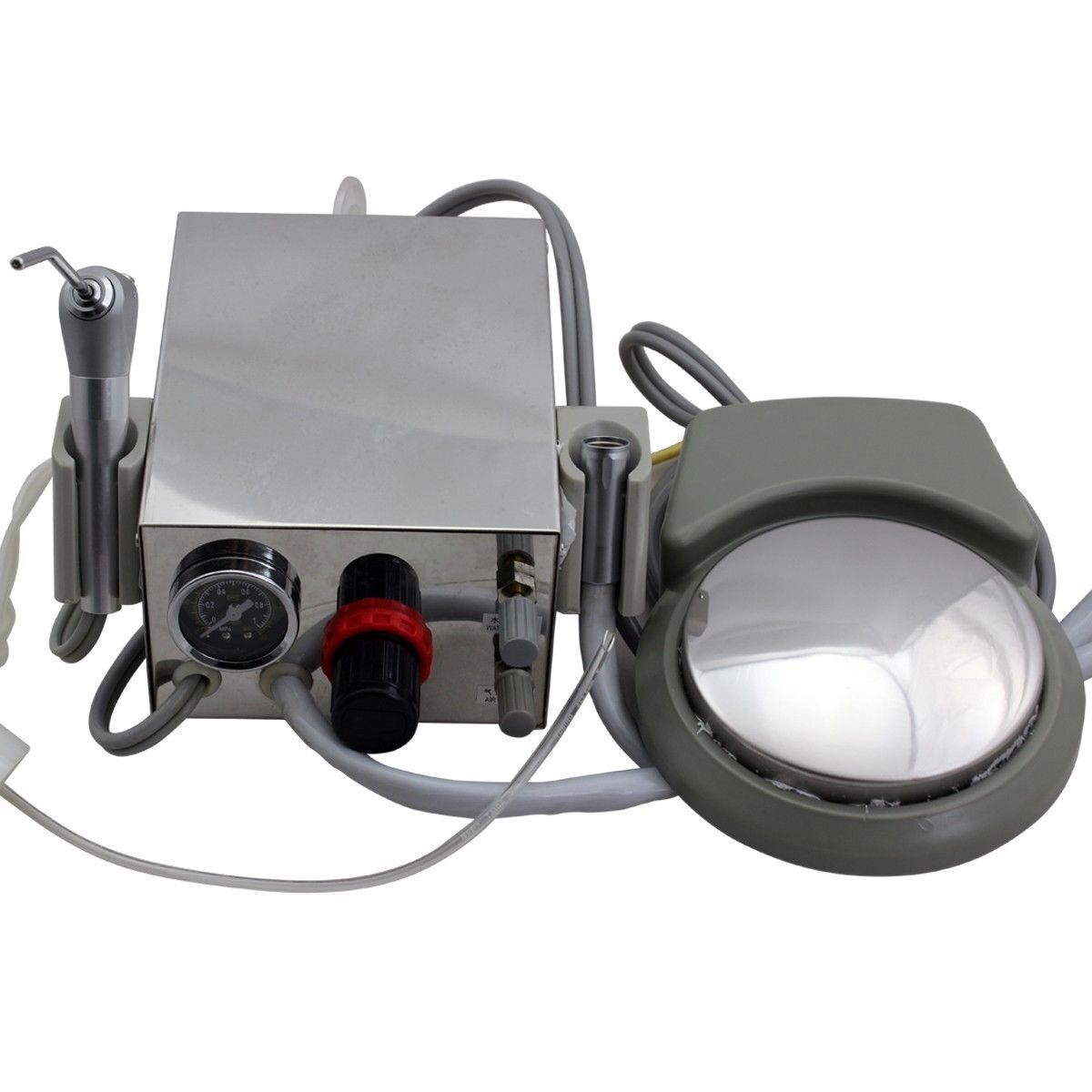 2/4 Holes Portable Dental Turbine Unit Work for Air Compressor & 3 Way Syringe