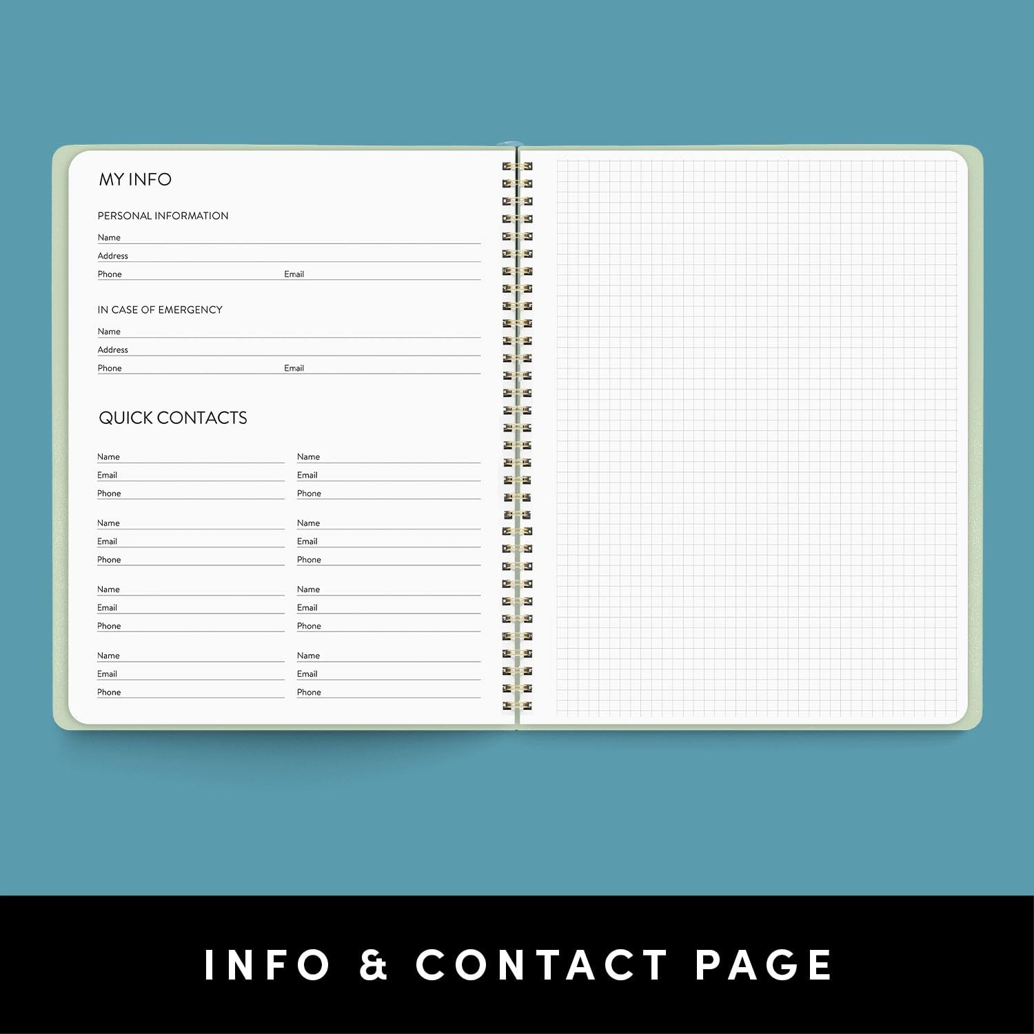 PAPERAGE 2 Year Monthly & Yearly Planner, 8.63 inches x 11 inches, Sage Green