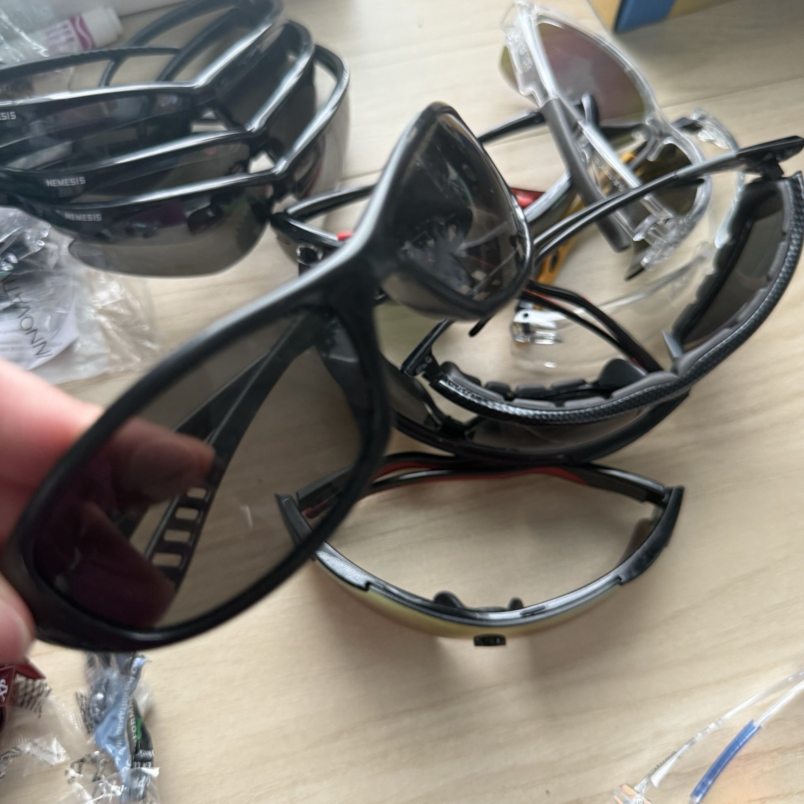 Lot of 17 Safety Glasses – Nemesis, Bollé, ORR Z87+, Sport Style – 5 New Sealed