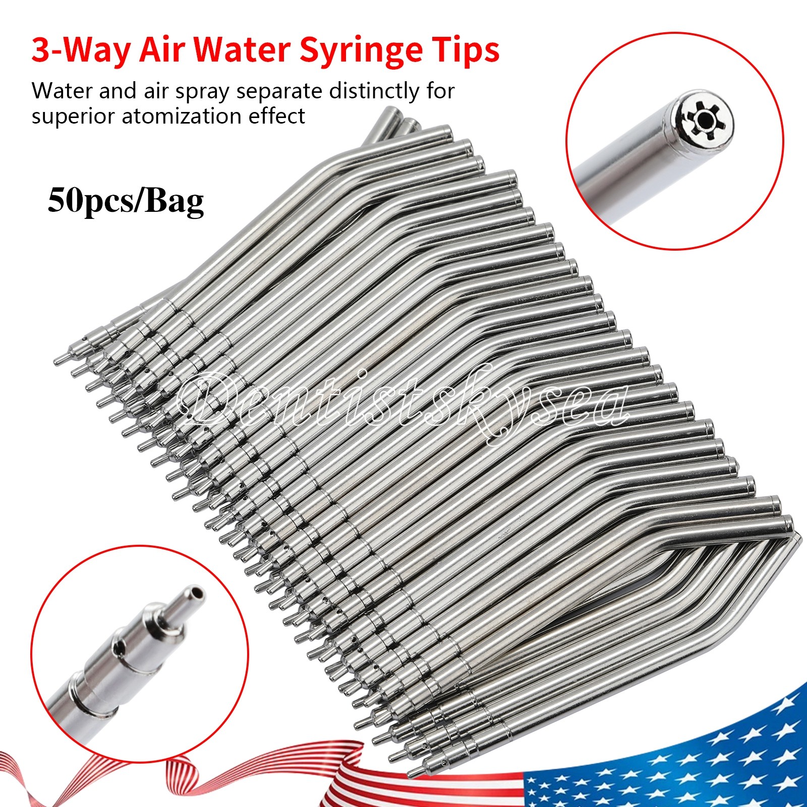 250 Air Water Spray Dental 3 Way Syringe Tips For 3 Way Tube Nozzles Tips /Tube