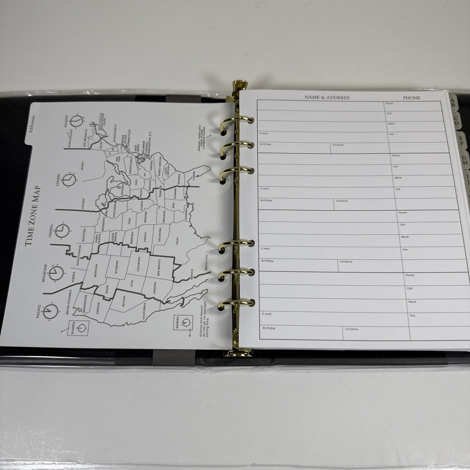 Hallmark Classic Address Book Simulated Leather Ringbound Alpha Tabs NOS