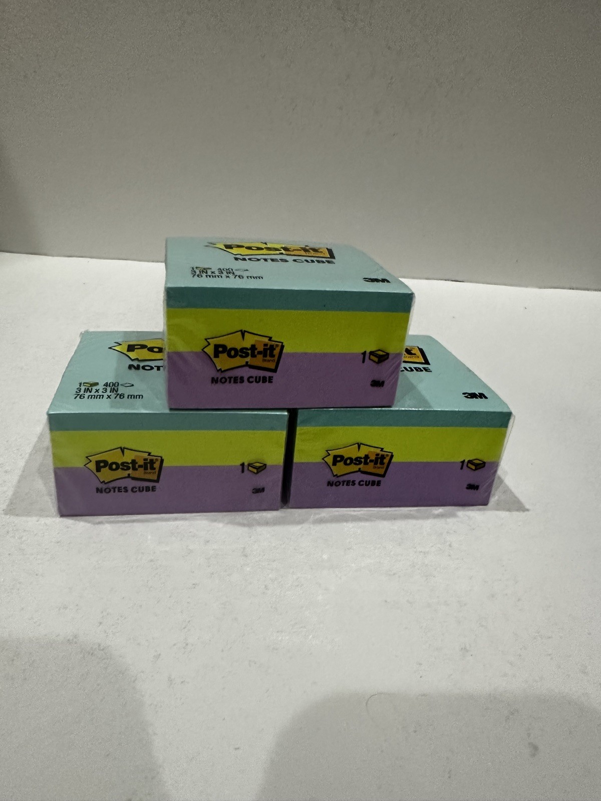 Post-it Notes Original Sticky Notes Cube, 3″ x 3″, 400 Sheets, 3 Pack