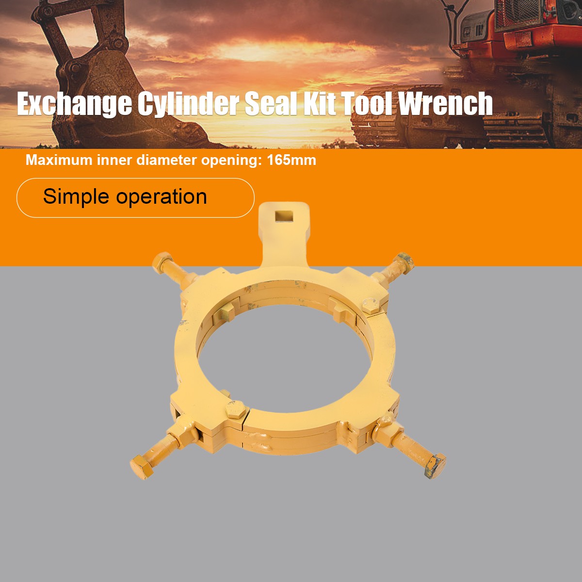 Special Change Cylinder Head Wrench Steel For Excavators Loaders 90-165mm 4-Bolt