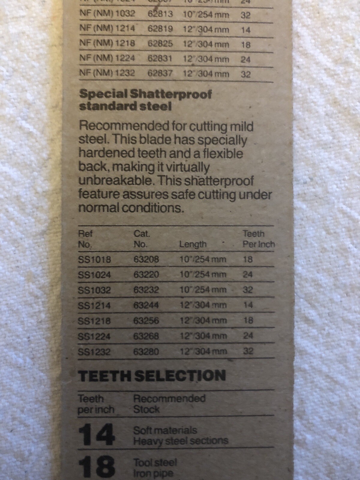 Nicholson #63280 SS1232 Shatterproof 12 in. x 32 TPI Hacksaw Blade-(2 Blades per
