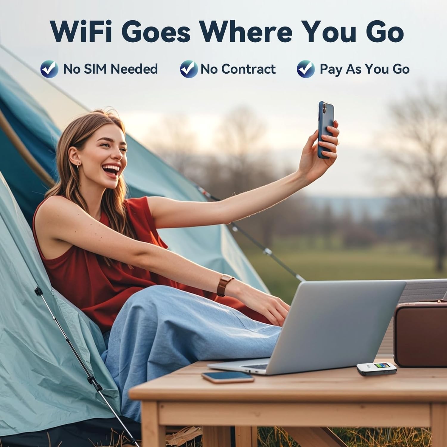 4G LTE WiFi Mobile Hotspot, No SIM Card Required No Contract, 10 Connected De…