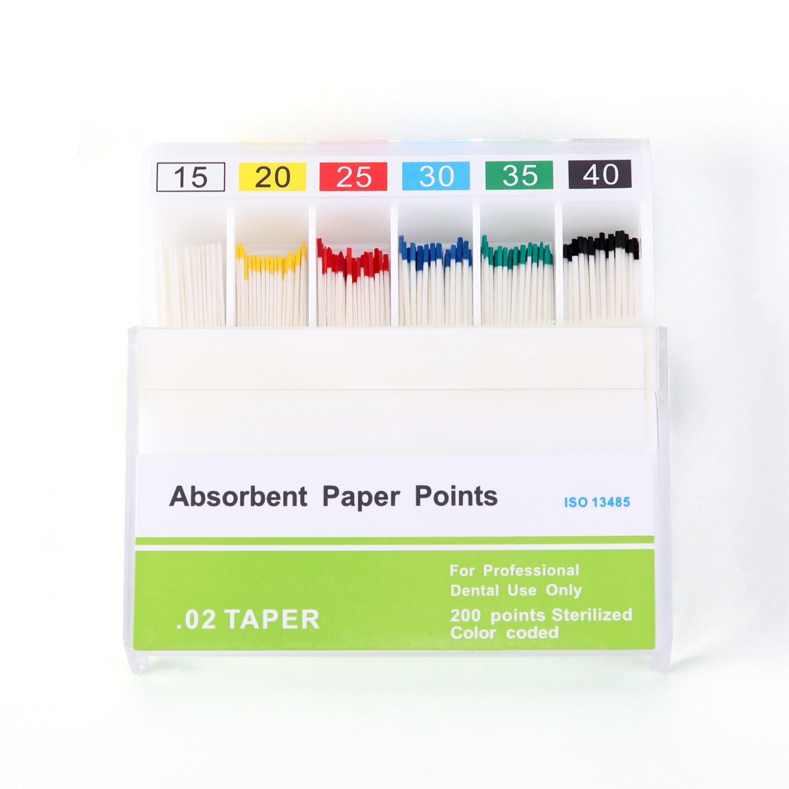 Dental Endo Absorbent Paper Points Color Coded Taper 02/.04/.06 #15-40