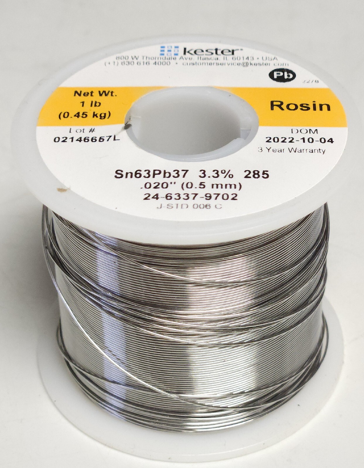 MACDERMID ALPHA KESTER 24 6337 9702 SN63PB37 3.3% 285 ROSIN Leaded Solder 1