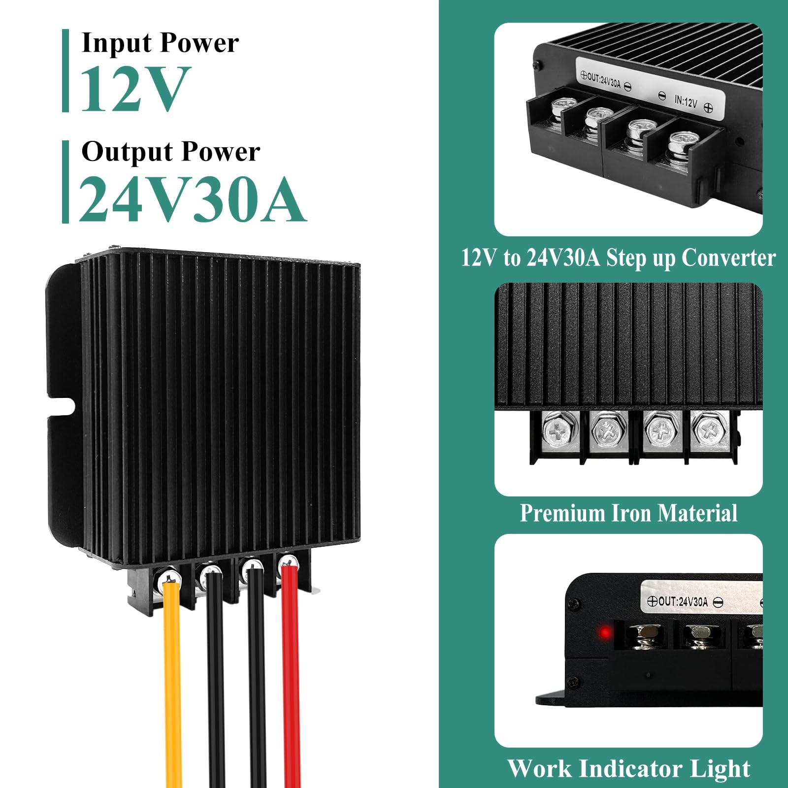 Mzhou Dc 12V To 24V Voltage Converter 30A 720W Voltage Converter 24V Voltage