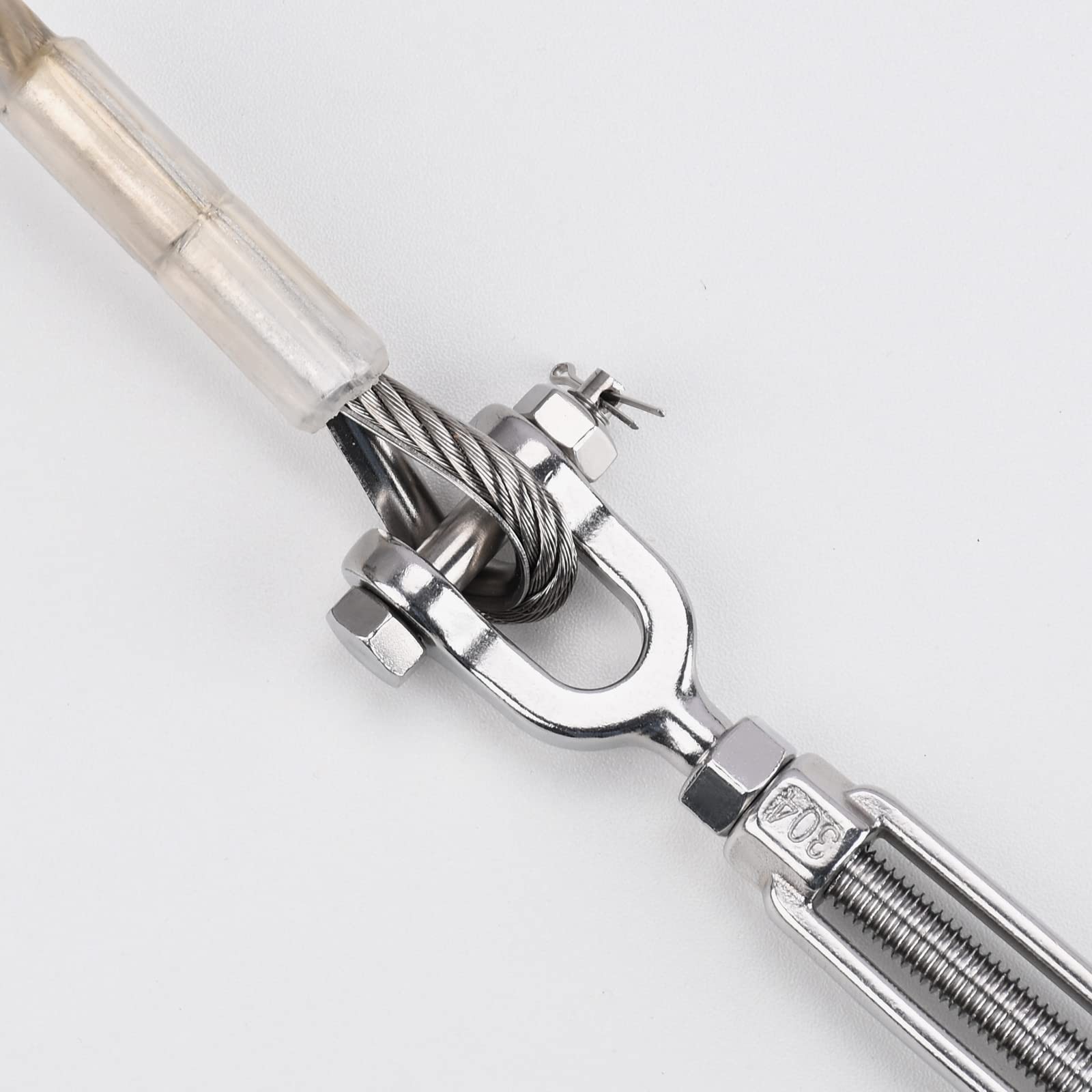 Turnbuckle 3/16 M5 304 Stainless Steel 660 Lbs Jaw Cable Wire Tension 3 PCS