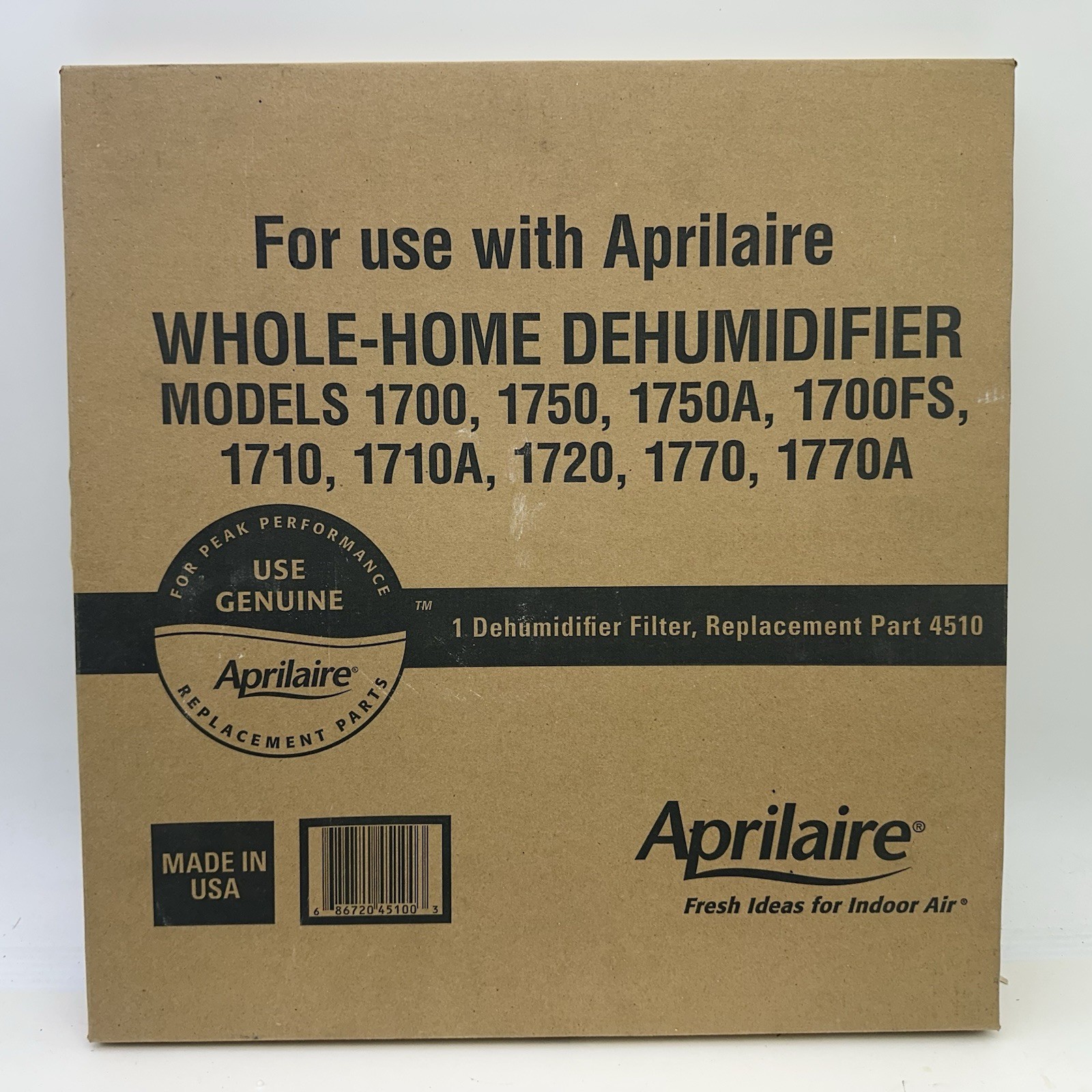 Aprilaire 4510 Model 1700 Dehumidifier Filter Continuous Operation Silver