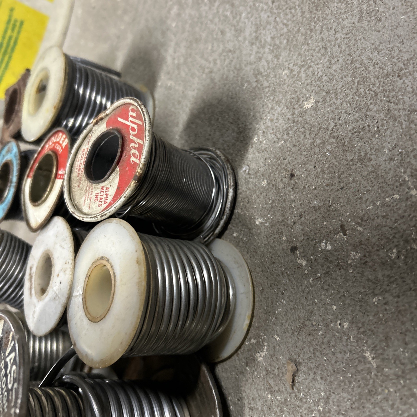 Vintage Nassau Stearine Core Solder Spools 10lbs Acid Core Alpha