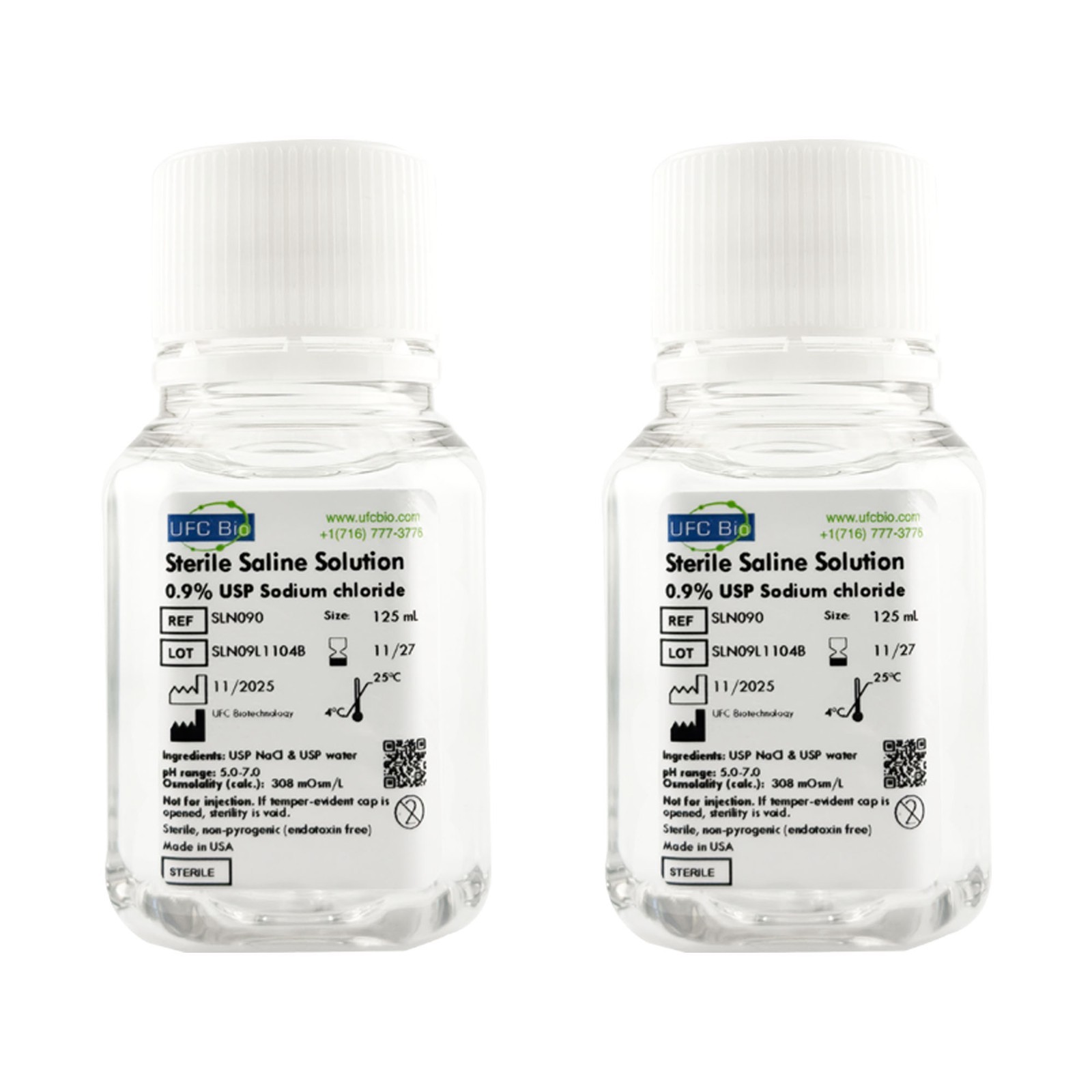 0.9% Normal Saline Solution – Sterile – 125mL
