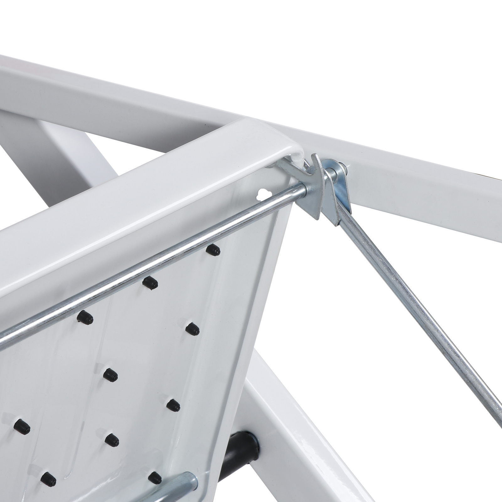 2 Step Ladder Folding Steel Step Stool Wide Anti-slip Pedal 350Lb Capacity White