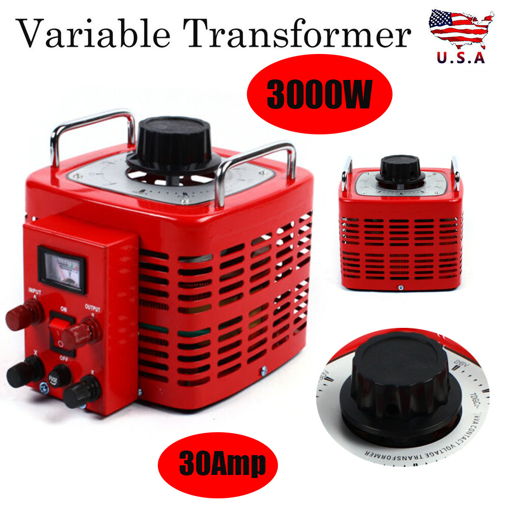 3000w Variac Transformer Variable AC Voltage Regulator Metered 110V 0-130V 30A