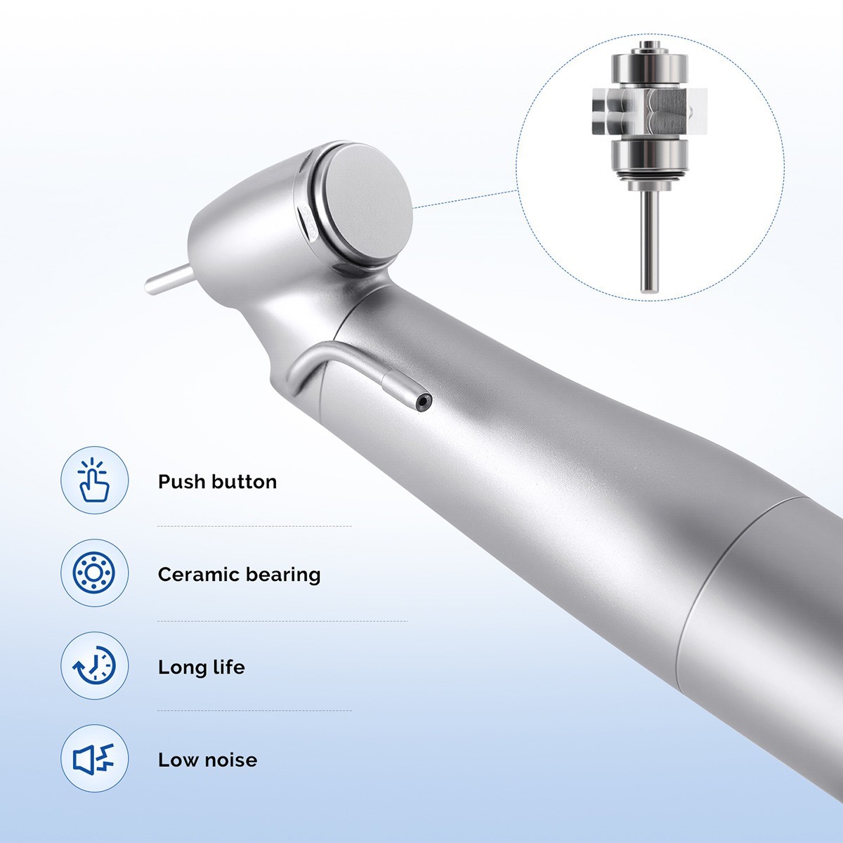 Dental Electric Handpiece 1:4.2 LED Contra Angle 45° Surgical External Spray