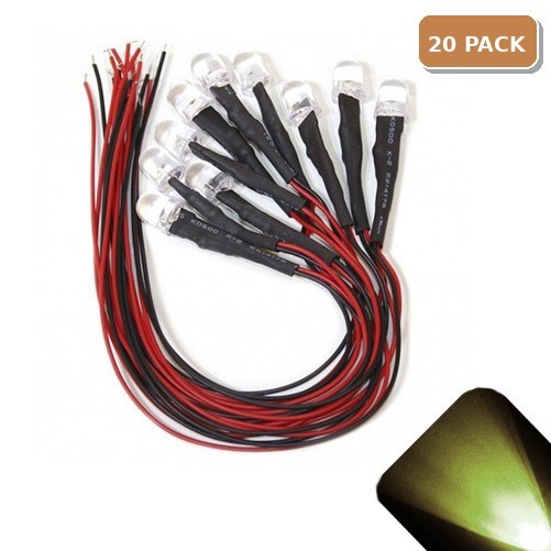 20 x Pre Wired 12v 10mm Warm Soft White LEDs Prewired 12 volt LED 11v 13v 14v 15