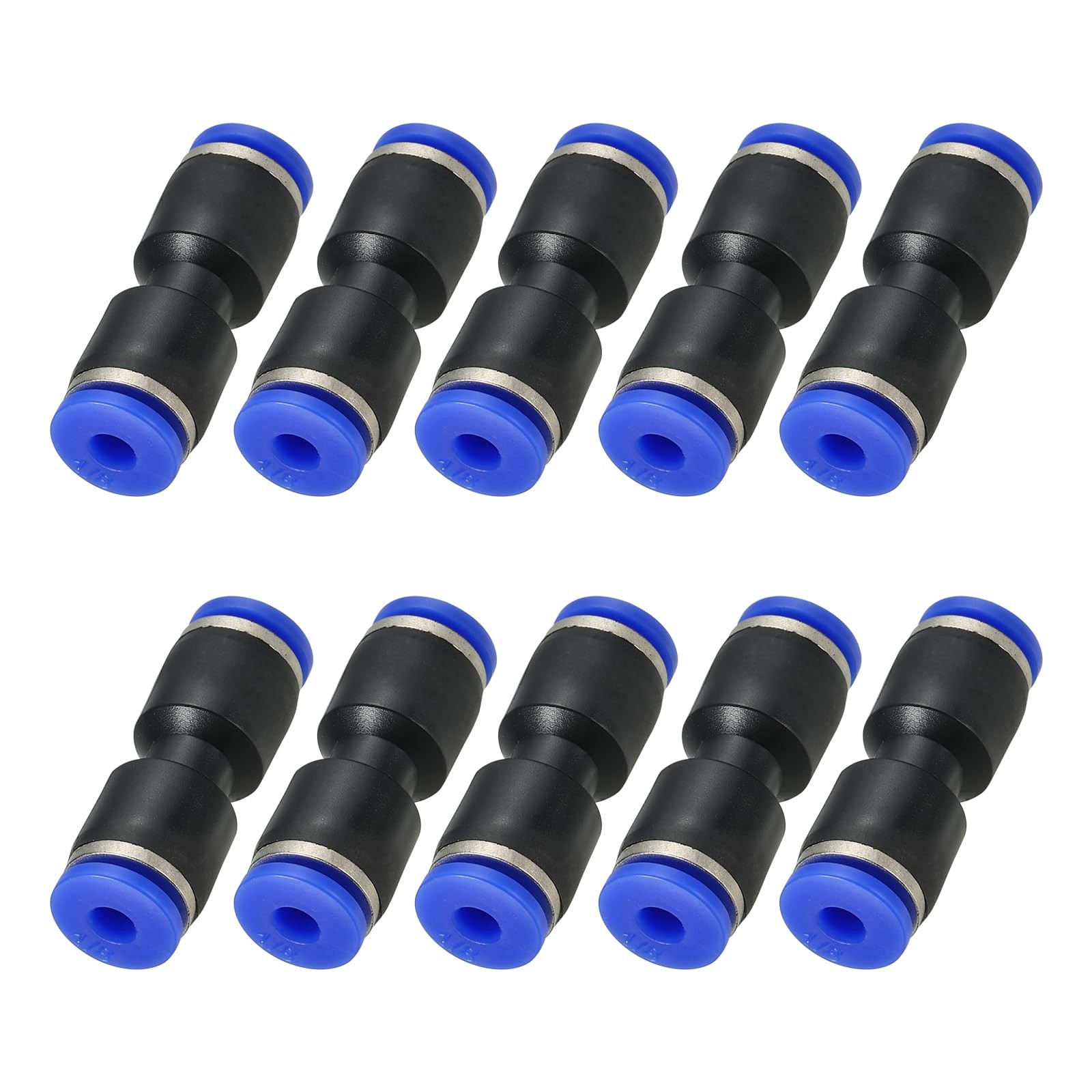 PATIKIL 1/8 Inches Push to Connect Fittings, 10Pcs Plastic Air Line Hose Fitt…