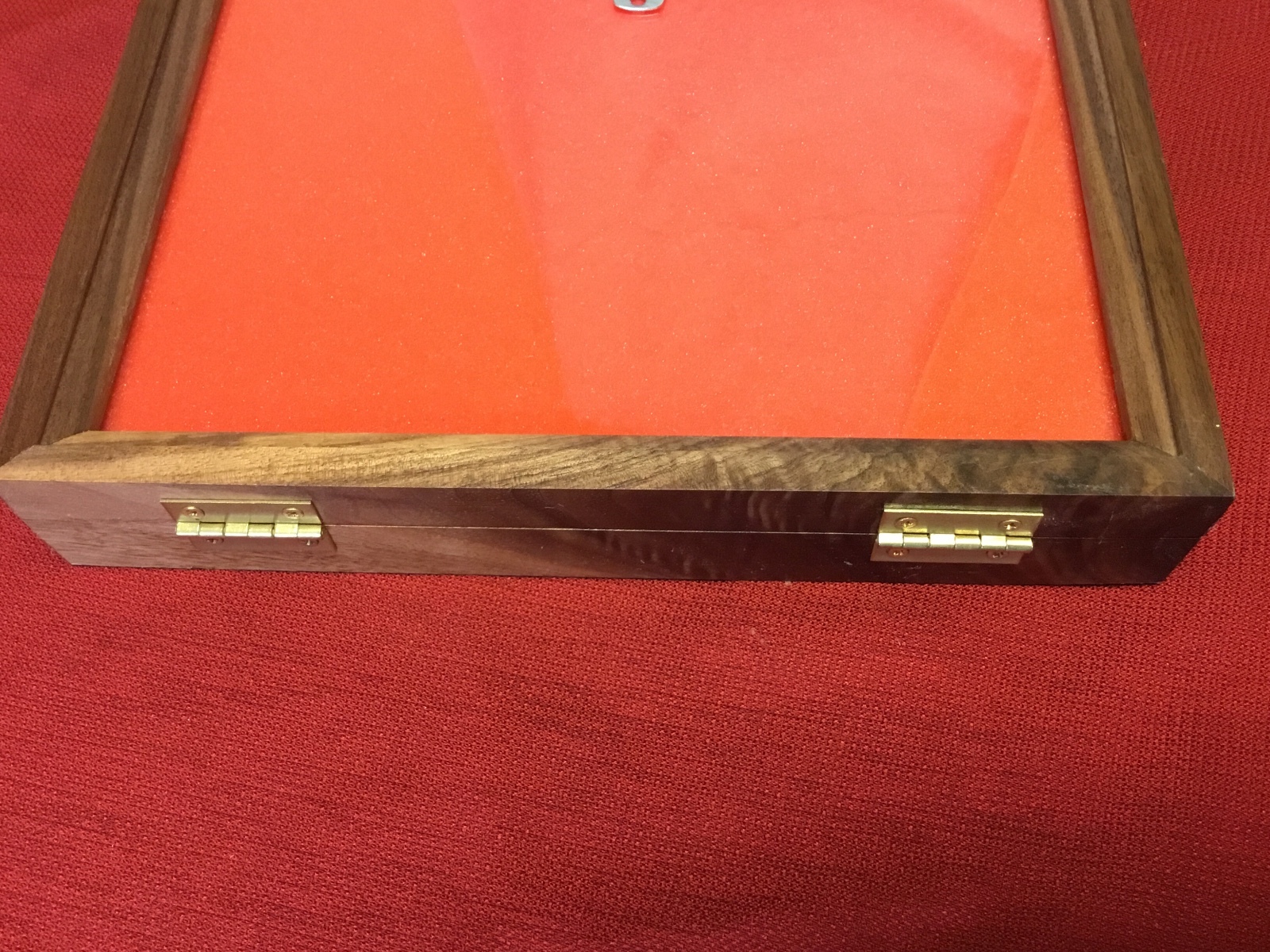 Walnut Wood Display Case 9 x 12 x 2 for Arrowheads Knives Collectibles Coins