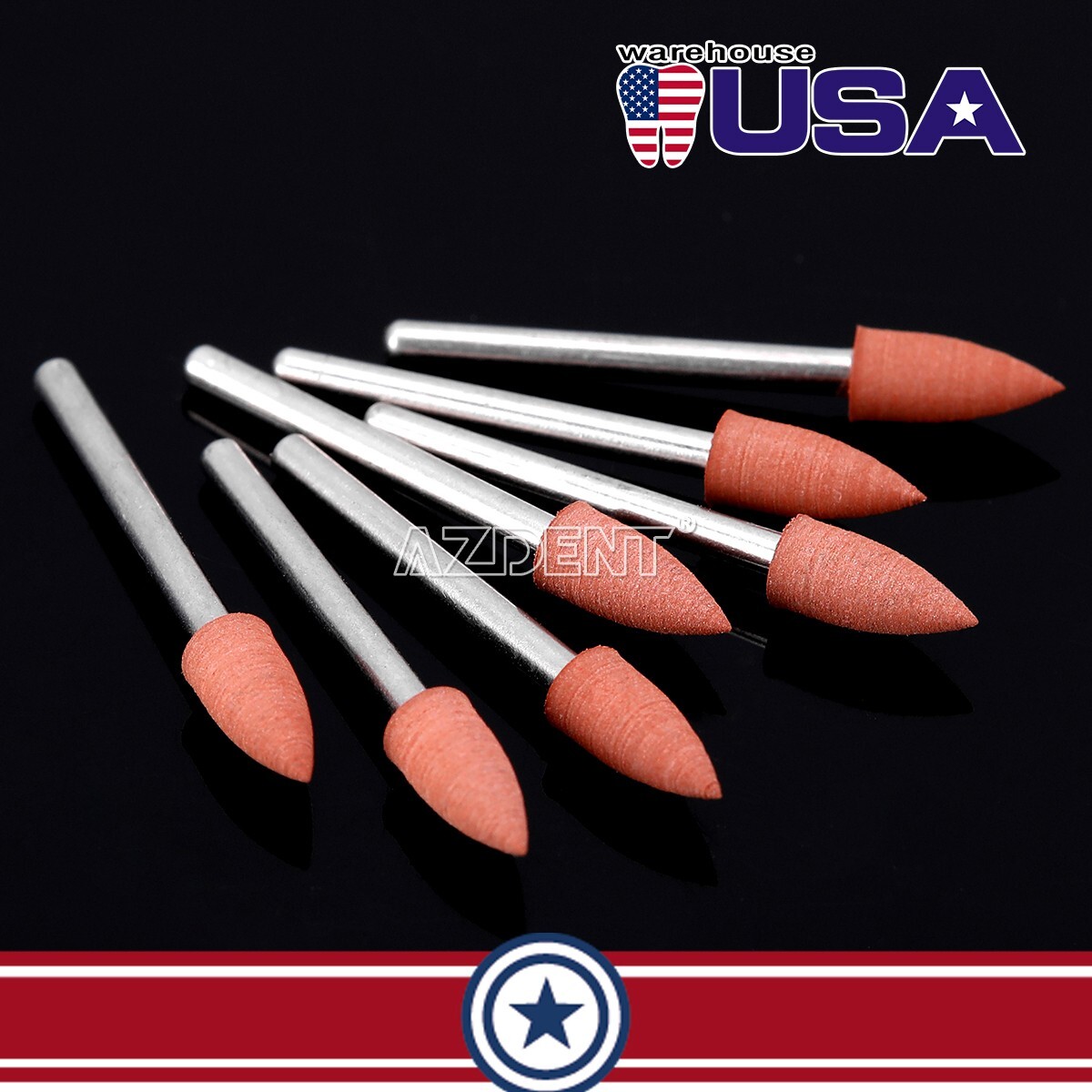 12pcs AZDENT Dental Brownie Polisher Friction Grip 0413 FG Mini Points FG 1.6mm