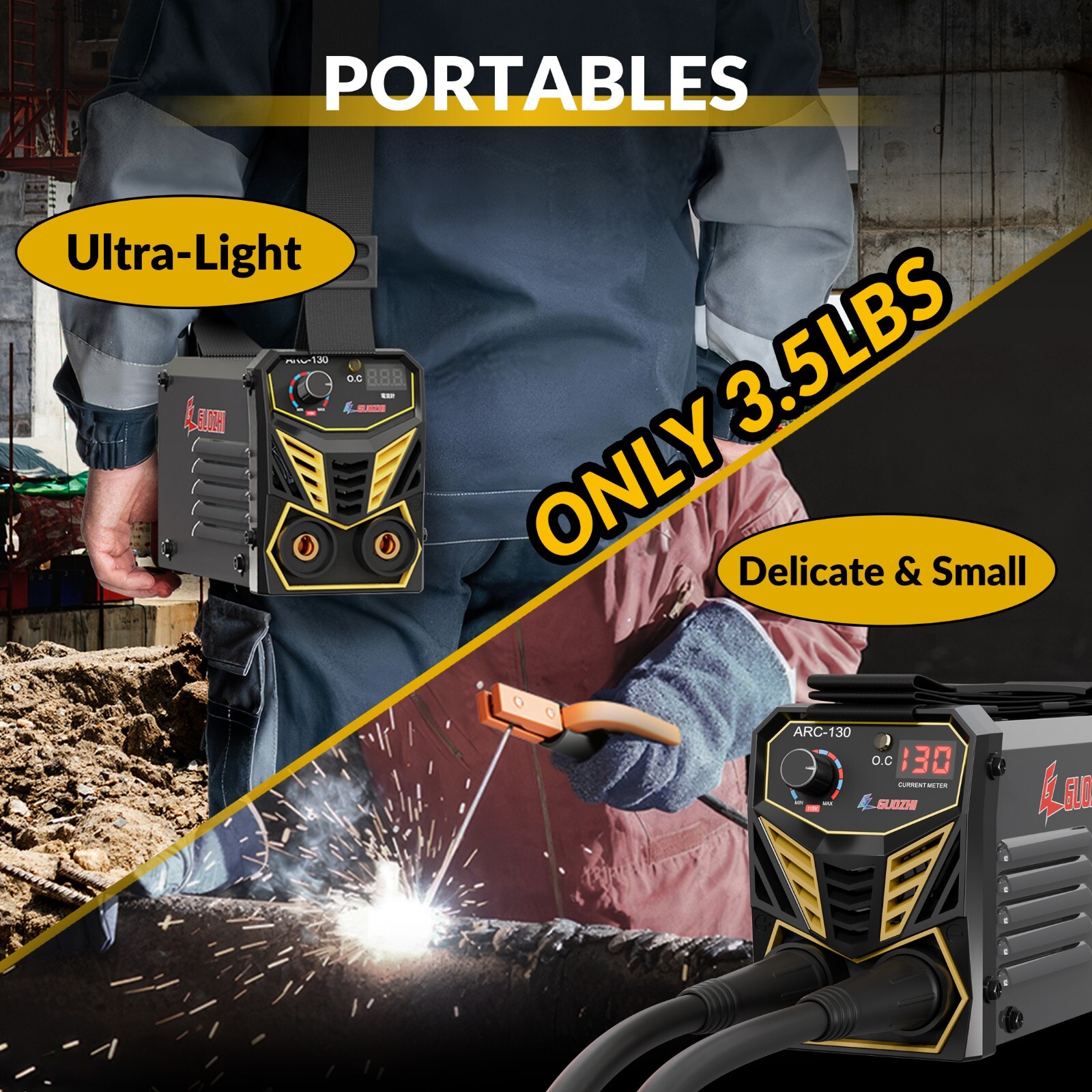 GZ GUOZHI Portable 130A Stick Welder ,110V Mini ARC Welder,Small Welder Machine