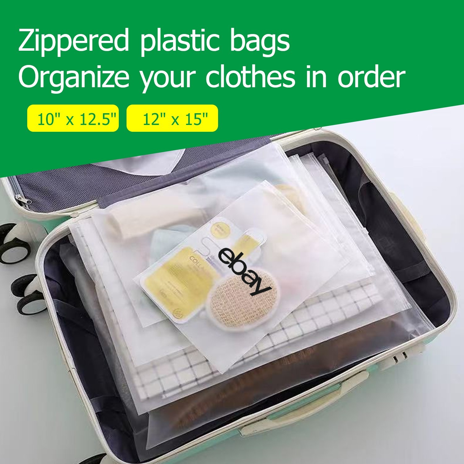 50 – 400 pcs 12″x15″ Frosted Zipper Clothing Bag Polyjacket/Polymailer UL