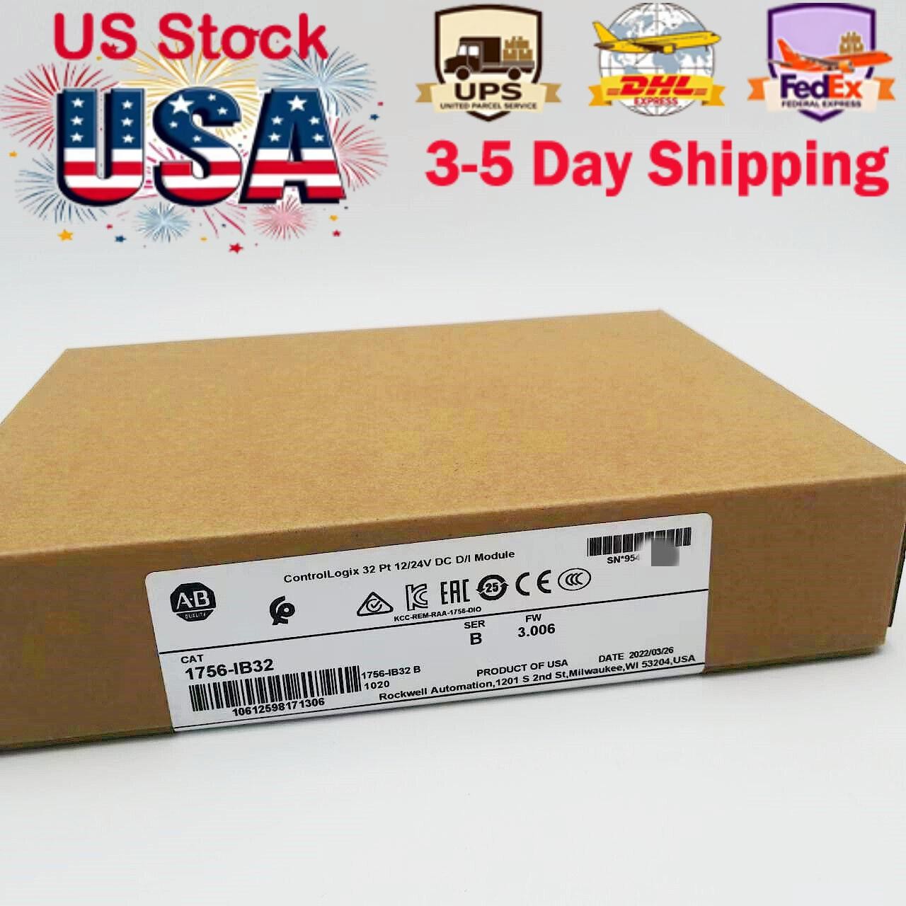 NEW- Allen Bradley 1756-IB32 AB SER B CONTROLOGIX 32 PT DC INPUT MODULE US USA