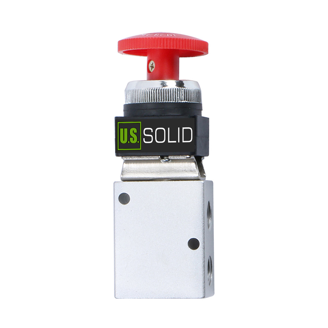 U.S. Solid 1/4″ Pneumatic Control Mechanical Valve 3 Way 2 Position Red Button