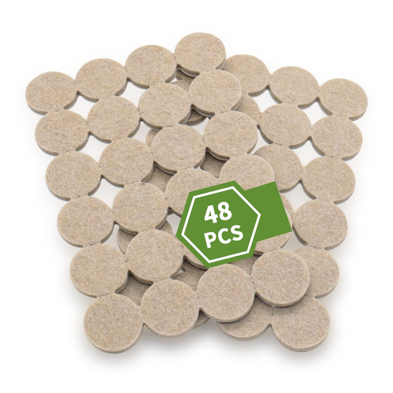 COVERCORNER Felt Furniture Pads for Hardwood 48PCS 1 inch Round Beige, Beige