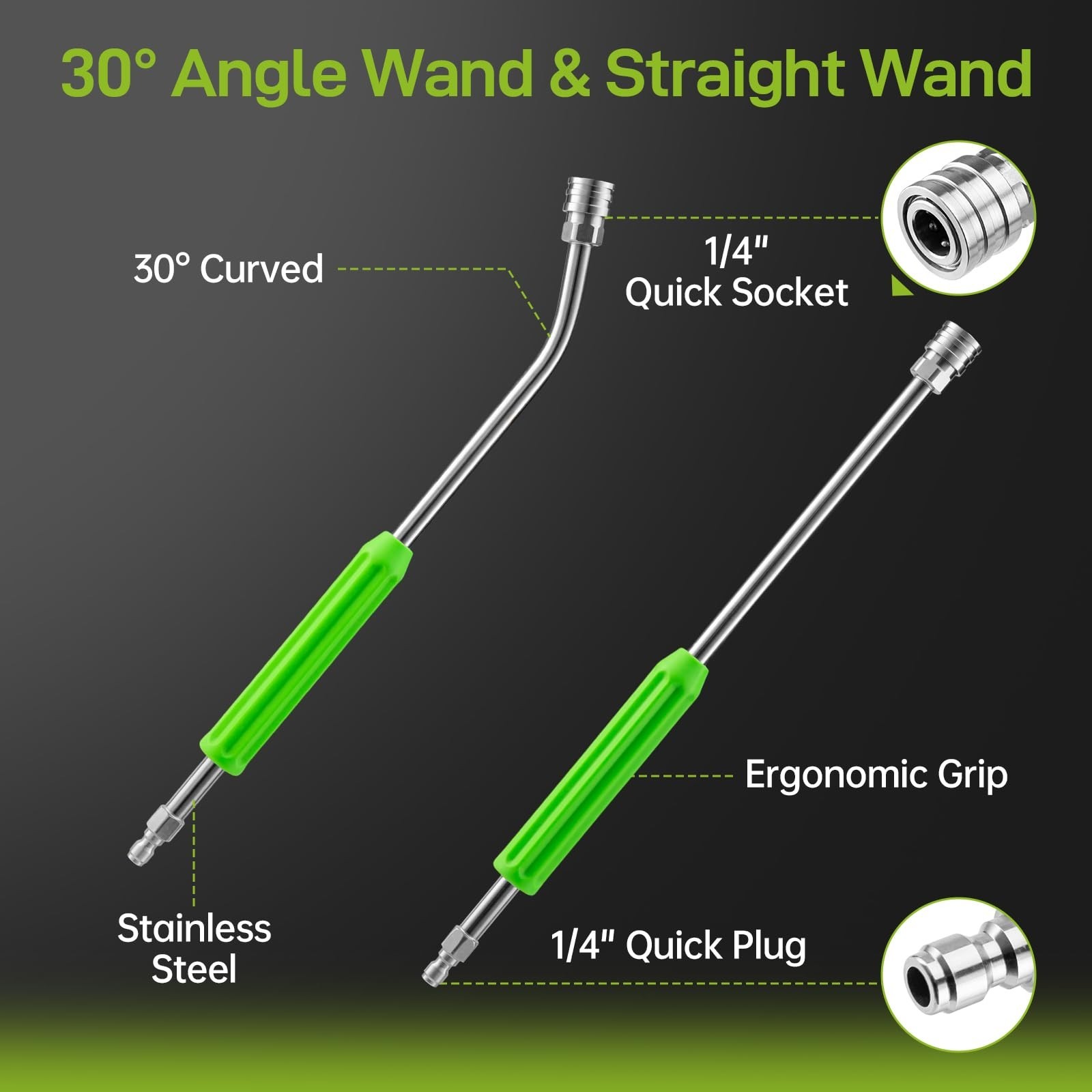 Pressure Washer Extension Wand 17 Inch, 30 Degree Curved and Straight | 1/4″ …