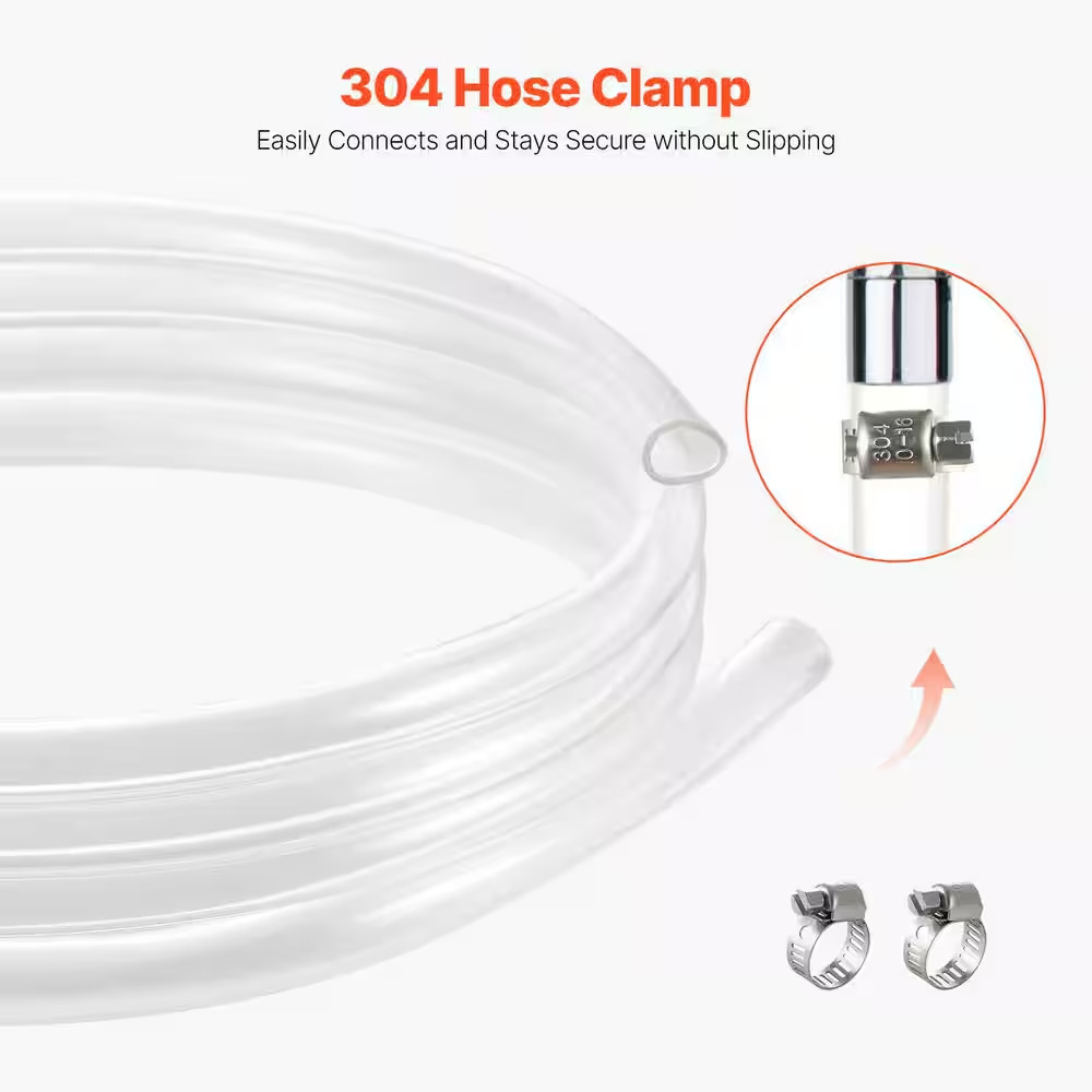 Clear Vinyl Tubing, 1/2 In. ID X 5/8 In. OD, 10 FT. Plastic PVC Tubing, Flexible